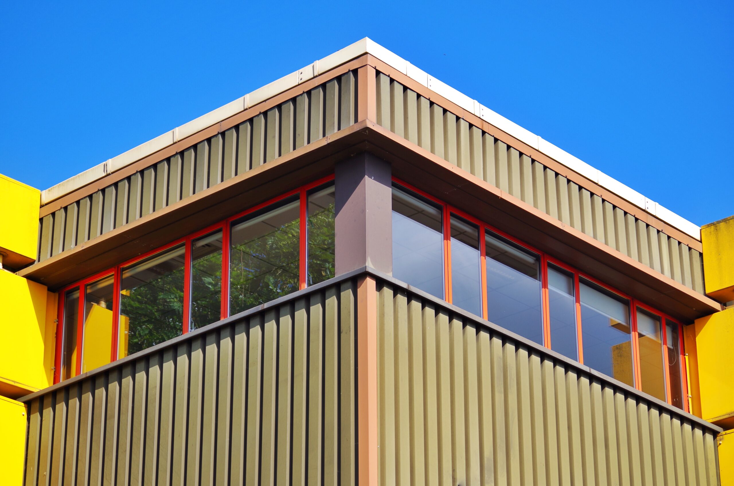 exterior building against clear blue sky